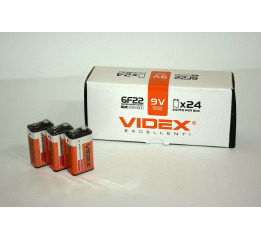 .Батарейка 'Videx' крона 9V (24шт*20)