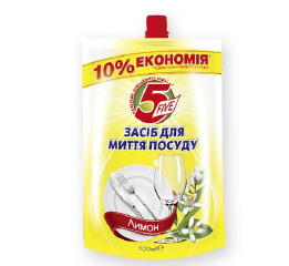 Моющее средство 'Five' дойпак 0,5л Лимон (16шт)