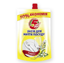 Моющее средство 'Five' дойпак 0,5л Лимон (16шт)