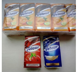 Платочки бумажные Velour в ассортименте (10шт*35) УП