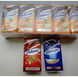 Платочки бумажные Velour в ассортименте (10шт*35) УП