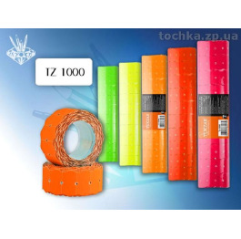 Ценник цветной флуоресцентный, фигурный (волнистый), 12,0x21,4 мм., 1000-1