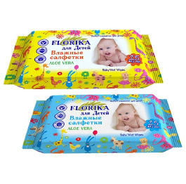 Серветки вологі 15шт FLORIKA дит (150шт)