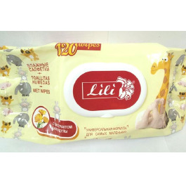 Салфетки влажные 120шт Lili с клап. БЕЗ ЗАПАХА