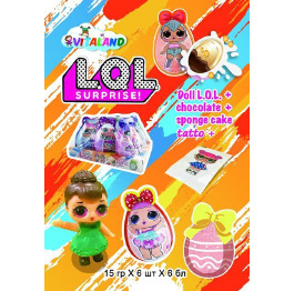 Яйцо пл LOL БАНТИК GIRLS шокол+тату 15гр (6шт*6)ШТ