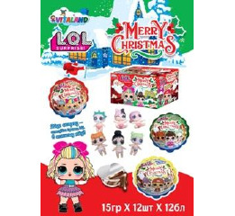 Шар LOL Merry Christmas 15гр (12шт*12)ШТ