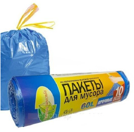 Пакеты С ЗАВЯЗКАМИ СУПЕР ПРОЧНЫЕ для мусора 60л/10шт (50)