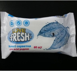 Салфетки влажные  60шт Love Fresh Для всей семьи
