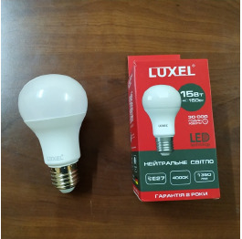 Лампа LED LUXEL 2 года гарант A60 E27 15W 4000K 150Вт 1350Lm