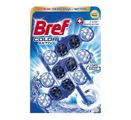 Блок для унитаза BREF 'ХЛОР' 3*50 гр ГОЛУБАЯ ВОДА