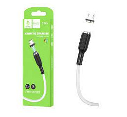 Кабель microUSB Denmen D18V белый МАГНИТНЫЙ 1м