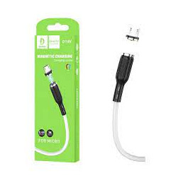 Кабель microUSB Denmen D18V белый МАГНИТНЫЙ 1м