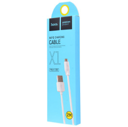 Кабель microUSB Hoco X40 плоский білий 1 м