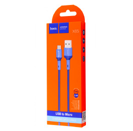 Кабель microUSB Hoco X65 синий 1м