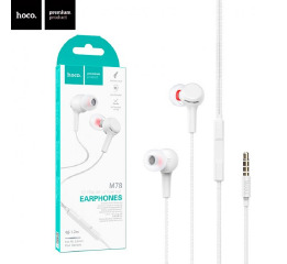 Наушники Hands Free Hoco M78 белые 1,2 м