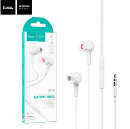 Наушники Hands Free Hoco M78 белые 1,2 м