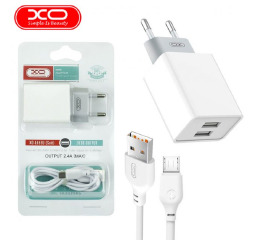 .СЗУ microUSB XO L65 2.4A-2USB белое