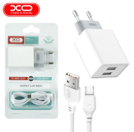 .СЗУ microUSB XO L65 2.4A-2USB белое