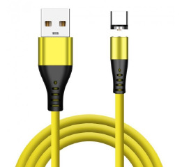 Кабель microUSB Denmen D18V желтый МАГНИТНЫЙ 1м