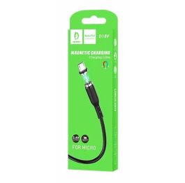 Кабель microUSB Denmen D18V черный МАГНИТНЫЙ 1м