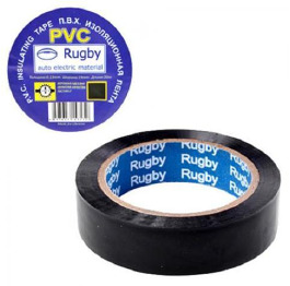 .Изолента 'RUGBY' № 10 ЧЕРНАЯ (10шт) УП