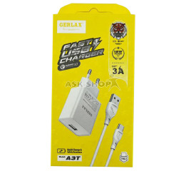.СЗУ Type-C Gerlax A3T 3A-1USB 18w QC3.0 белое 1м