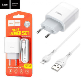 МЗП Type-C Hoco C72A 2.1A-1USB 2в1 1м біл