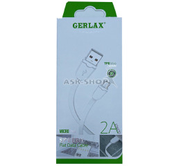 Кабель microUSB Gerlax GD-16 2А плоский белый 1 м