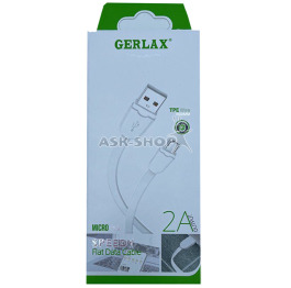 Кабель microUSB Gerlax GD-16 2А плоский белый 1 м