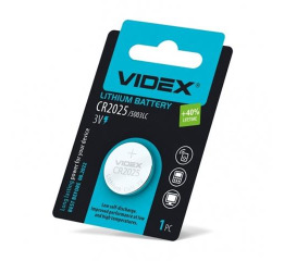 .Батарейка 'Videx' CR2025 ШТ ОДИНАРНАЯ