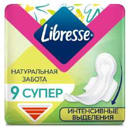 Прокладки Libresse Natural Care Ultra Clip Super 9 шт