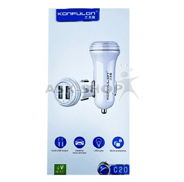 АЗУ USB блочек 3,1A 2USB Konfulon C20 белый