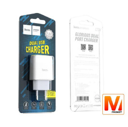 Блочек USB Hoco C73A 2.4A 2USB белый