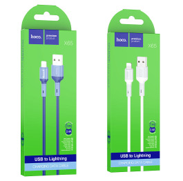 Кабель iPhone Lightning Hoco X65 синій 1м