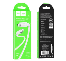 Кабель microUSB Hoco X62 силіконовий білий 1м