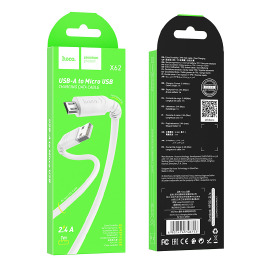 Кабель microUSB Hoco X62 силіконовий білий 1м