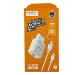 .СЗУ iPhone Gerlax A3L 3A-1USB 18w 3.0 білий 1м