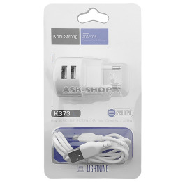 .СЗУ iPhone Koni KS73L 2.4A 2USB біле