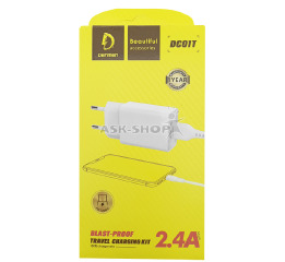 .СЗУ Type-C Denmen DC01T 1USB 2.4A бел
