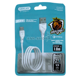 Кабель microUSB Gerlax D3V 2.4А белый 1 м