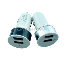 АЗУ USB блочек 2A 2USB кольцо, черный/стальной