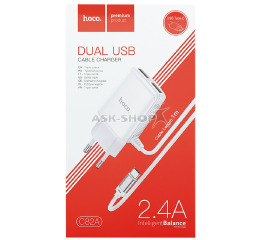 .СЗУ Type-C HOCO C82A 2.4A-2USB,1м