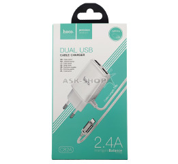 .СЗУ iPhone Hoco C82A 2.4A 2USB 1м