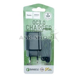 .СЗУ microUSB Hoco C72Q 1USB 18w 2в1 черное 1м