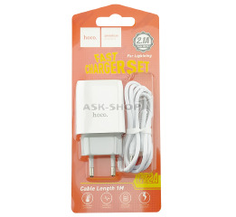 .СЗУ iPhone Hoco C72A 2.1A 1USB біле 1м