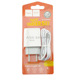 .СЗУ iPhone Hoco C72A 2.1A 1USB біле 1м