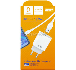 .СЗУ Type-C Denmen DC07T 1USB QC3.0 3.6A 18W белое