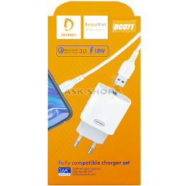 .СЗУ Type-C Denmen DC07T 1USB QC3.0 3.6A 18W белое