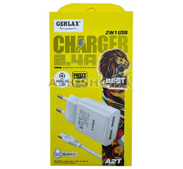 .СЗУ Type-C Gerlax A2T 2.4A-2USB белое