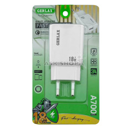 Блочок USB Gerlax A700 3A 18w QC 3.0 1USB белый